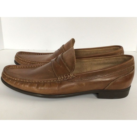 TO BOOT NEW YORK Soft Leather Penny Loafers, Medium Brown (Size 10 M)